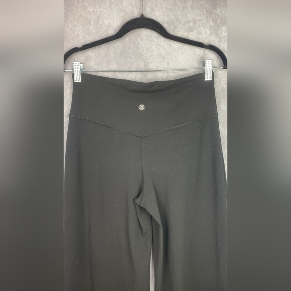 Athleta Pants Womens Medium Black  Wide Legs Sweatpants Cozy Active Sporty‎ crop - Picture 2 of 8
